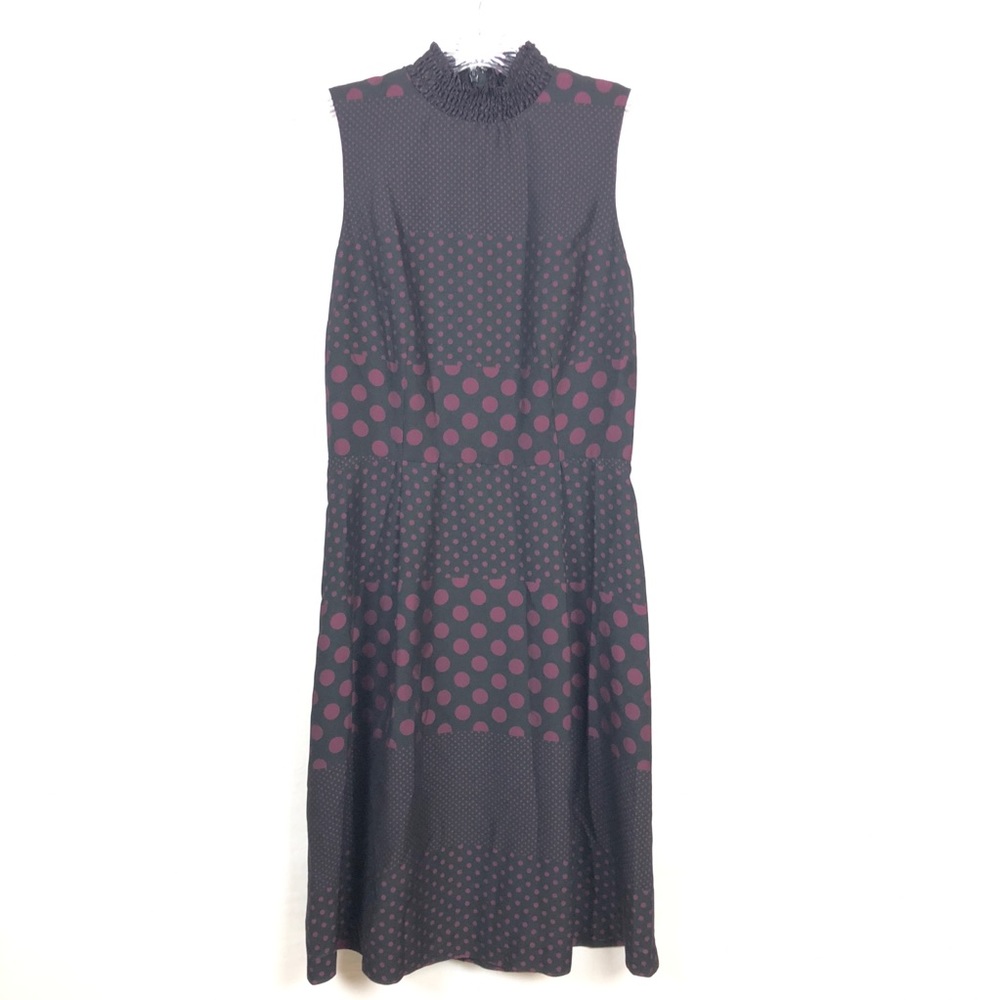Who, What, Wear Black and Maroon Polka Dot Dress